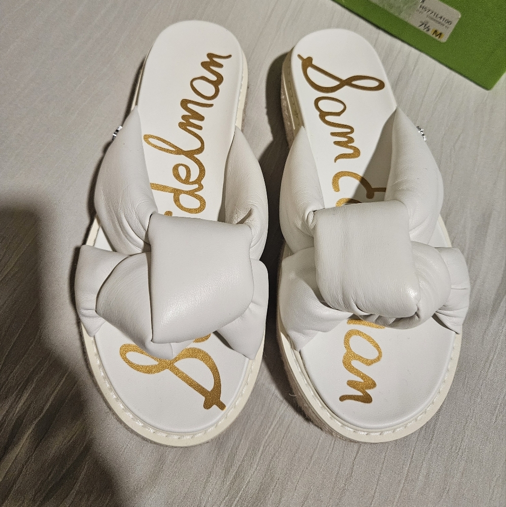 Sam Edelman White Slide Sandals